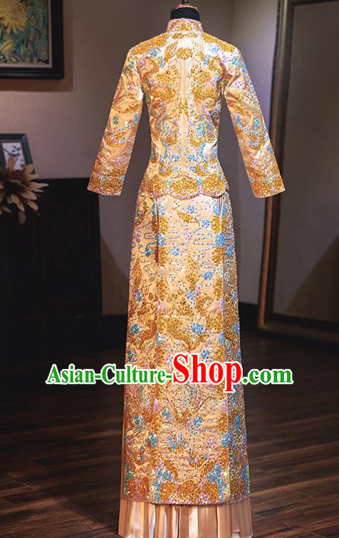 Chinese Traditional Wedding Costumes Bride Embroidered Xiuhe Suits Ancient Full Dress for Women Chinese Traditional Wedding Costumes Bride Embroidered Xiuhe Suits Ancient Full Dress for Women