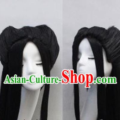 Chinese Ancient Cosplay Peri Long Wigs Traditional Princess Chignon Handmade Wig Sheath