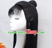 Chinese Ancient Cosplay Swordsman Wigs Traditional Nobility Childe Chignon Handmade Wig Sheath Chinese Ancient Cosplay Swordsman Wigs Traditional Nobility Childe Chignon Handmade Wig Sheath