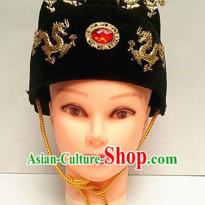 Traditional Chinese Beijing Opera Minister Black Hat Peking Opera Hair Accessories Hat for Men