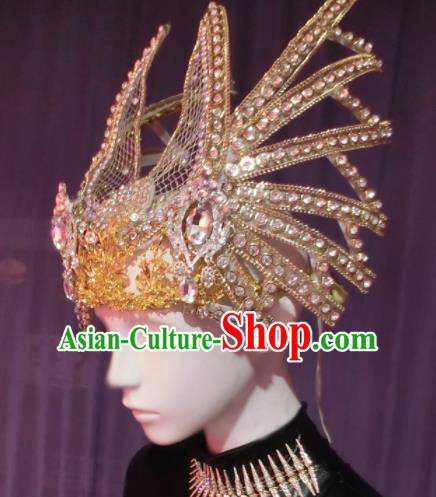 Halloween Cosplay Hair Accessories Brazilian Carnival Parade Golden Headwear for Women Halloween Cosplay Hair Accessories Brazilian Carnival Parade Golden Headwear for Women