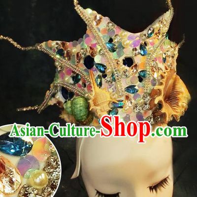 Halloween Cosplay Crystal Hair Accessories Brazilian Carnival Parade Headwear for Women