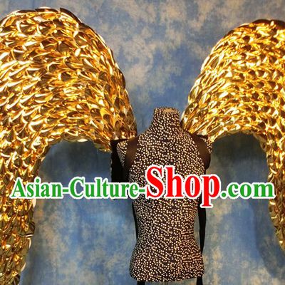 Halloween Cosplay Stage Show Props Accessories Brazilian Carnival Parade Golden Wings for Women