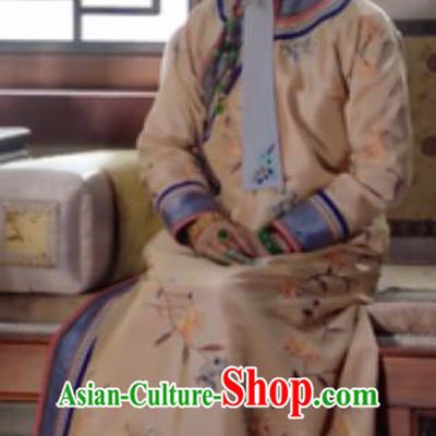 Ruyi Royal Love in the Palace Chinese Ancient Qing Dynasty Imperial Concubine Embroidered Costumes and Headpiece Complete Set