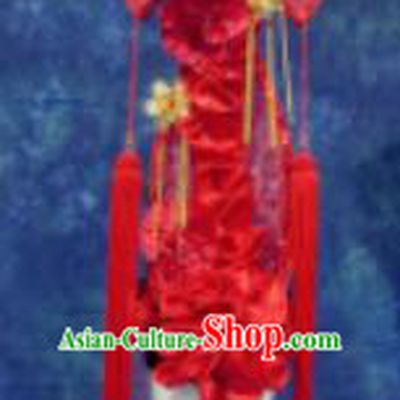 Halloween Cosplay Palace Red Flowers Hair Accessories Chinese Catwalks Deluxe Hat Headwear for Women