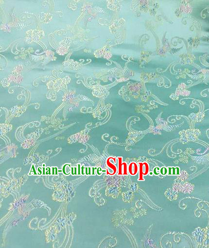 Asian Chinese Traditional Pattern Design Green Brocade Silk Fabric Chinese Material Asian Chinese Traditional Pattern Design Green Brocade Silk Fabric Chinese Material