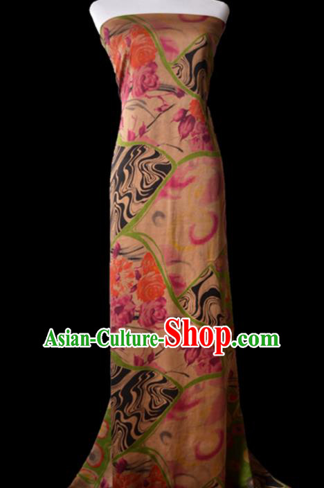 Asian Gambiered Guangdong Gauze Material Chinese Traditional Pattern Silk Design Brocade Fabric Asian Gambiered Guangdong Gauze Material Chinese Traditional Pattern Silk Design Brocade Fabric