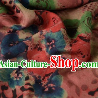 Asian Printing Gambiered Guangdong Gauze Material Chinese Traditional Pattern Silk Design Brocade Fabric
