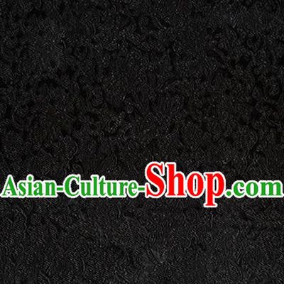 Asian Chinese Tang Suit Black Satin Material Traditional Pattern Design Brocade Silk Fabric