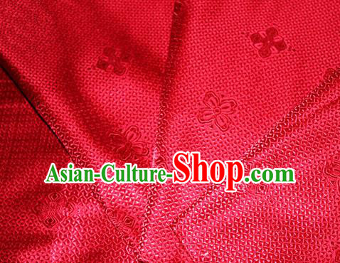 Asian Chinese Tang Suit Material Traditional Pattern Design Red Satin Brocade Silk Fabric Asian Chinese Tang Suit Material Traditional Pattern Design Red Satin Brocade Silk Fabric