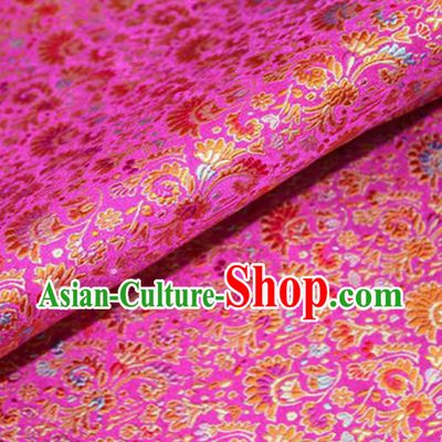 Asian Chinese Tang Suit Material Traditional Cockscomb Pattern Design Pink Satin Brocade Silk Fabric