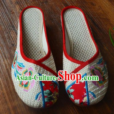 Chinese Traditional Hanfu Shoes Ancient Princess Shoes Embroidered Slippers for Women
