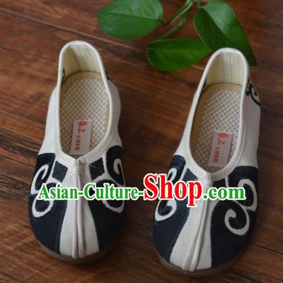 Chinese Traditional Shoes Ancient Monk Shoes White Cloth Shoes for Men