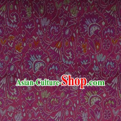 Asian Traditional Cockscomb Pattern Design Rosy Satin Material Chinese Tang Suit Brocade Silk Fabric