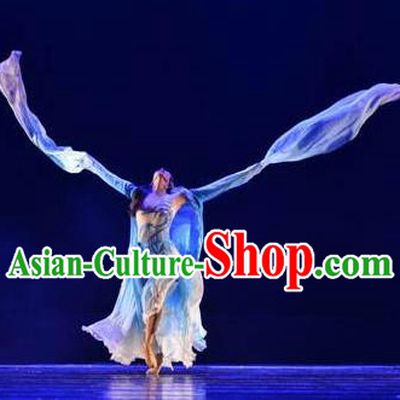 Chinese Traditional Classical Dance Costumes Umbrella Dance Water Sleeve Clothing for Women