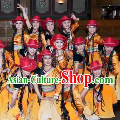 Chinese Traditional Classical Dance Costumes Tibetan Dance Stage Performance Dress for Women