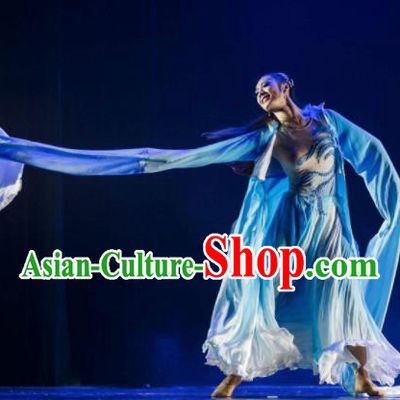 Chinese Traditional Classical Dance Group Dance Costumes Stage Performance Water Sleeve Dress for Women