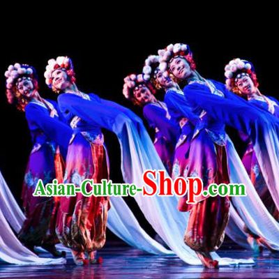 Chinese Traditional Folk Dance Group Dance Costumes Peking Opera Stage Performance Dress for Women