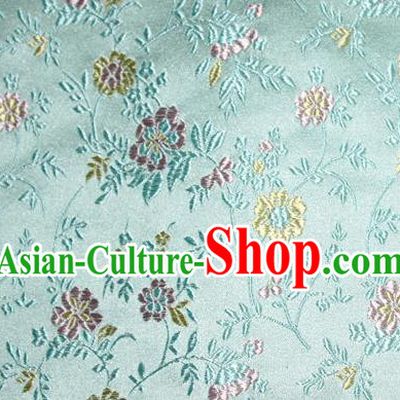 Asian Traditional Royal Flowers Pattern Design Green Satin Material Chinese Tang Suit Brocade Silk Fabric