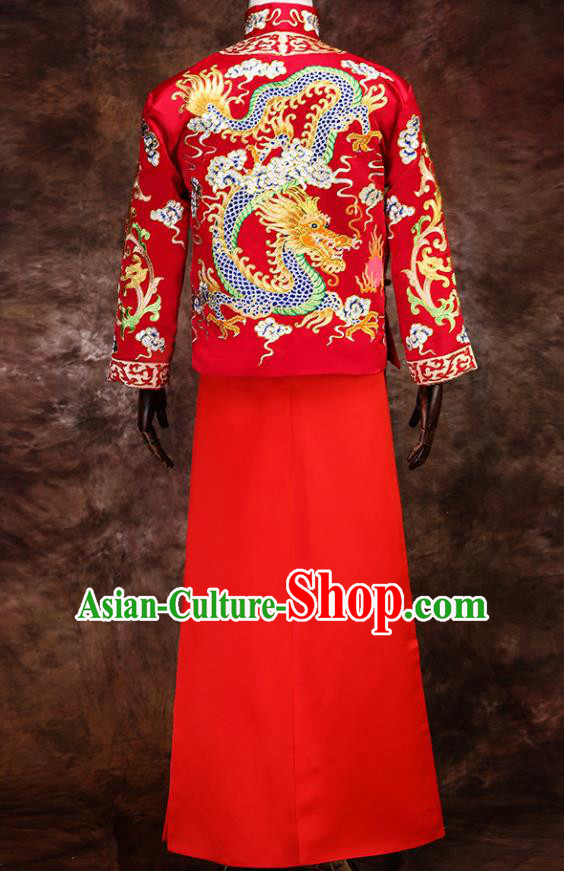 Chinese Traditional Wedding Costumes Mandarin Jacket Ancient Bridegroom Tang Suit Robe for Men Chinese Traditional Wedding Costumes Mandarin Jacket Ancient Bridegroom Tang Suit Robe for Men