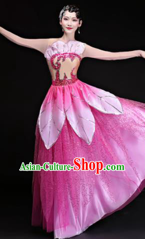 Chinese Traditional Classical Dance Costumes Umbrella Dance Lotus Dance Pink Dress for Women Chinese Traditional Classical Dance Costumes Umbrella Dance Lotus Dance Pink Dress for Women