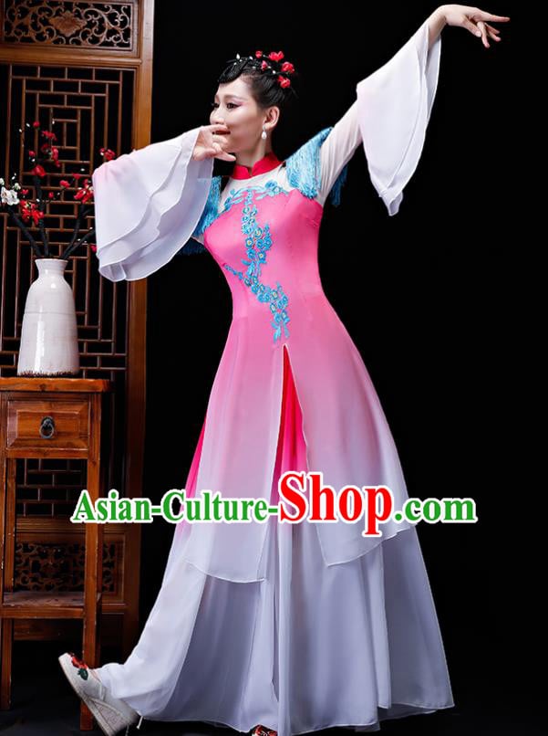 Chinese Traditional Classical Dance Costumes Umbrella Dance Group Dance Pink Dress for Women Chinese Traditional Classical Dance Costumes Umbrella Dance Group Dance Pink Dress for Women