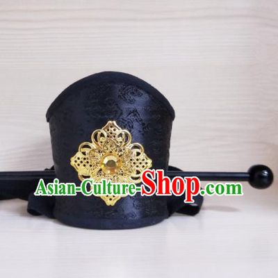 Chinese Ancient Swordsman Hair Accessories Qin Dynasty Nobility Childe Black Hairpins Headwear for Men