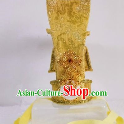 Chinese Ancient Emperor Hair Accessories Tang Dynasty King Hairdo Crown Headwear for Men