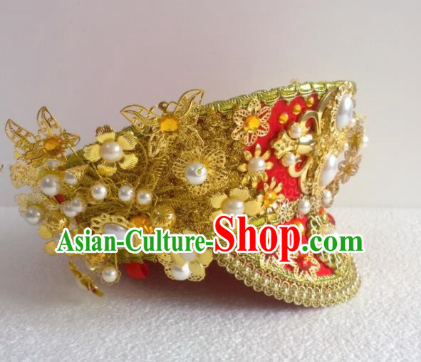 Chinese Ancient Queen Hair Accessories Qing Dynasty Empress Hat Headwear for Women Chinese Ancient Queen Hair Accessories Qing Dynasty Empress Hat Headwear for Women
