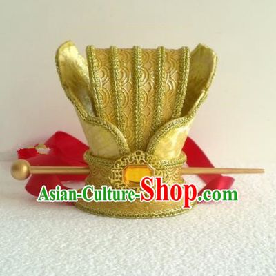 Chinese Ancient Prince Hair Accessories Tang Dynasty Emperor Golden Hairpins Headwear for Men