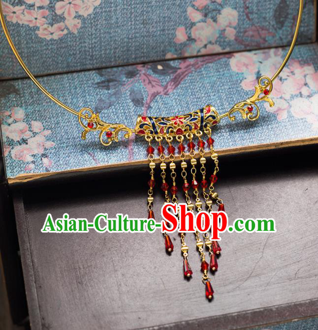 Chinese Ancient Wedding Accessories Bride Handmade Hanfu Necklace for Women Chinese Ancient Wedding Accessories Bride Handmade Hanfu Necklace for Women