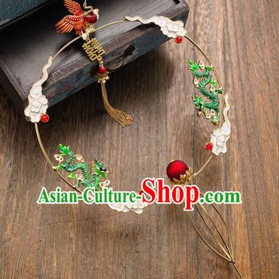 Chinese Ancient Wedding Accessories Bride Handmade Palace Fans Hanfu Cloisonne Round Fans for Women