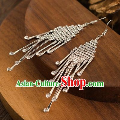 Handmade Wedding Ear Accessories Top Grade Bride Hanfu Crystal Earrings for Women