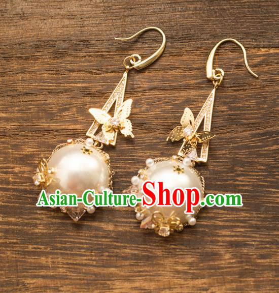 Handmade Wedding Ear Accessories Top Grade Bride Hanfu Pearls Earrings for Women Handmade Wedding Ear Accessories Top Grade Bride Hanfu Pearls Earrings for Women