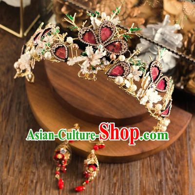Top Grade Handmade Wedding Princess Hair Accessories Bride Royal Crown Headwear for Women