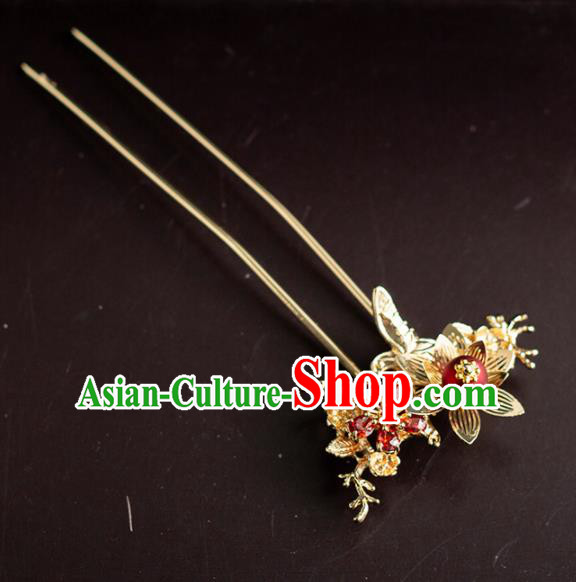 Chinese Ancient Bride Wedding Hair Accessories Golden Hanfu Hairpins Headwear for Women Chinese Ancient Bride Wedding Hair Accessories Golden Hanfu Hairpins Headwear for Women