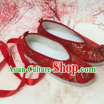 Traditional Chinese Shoes Red Wedding Shoes Ancient Princess Shoes Hanfu Shoes for Women