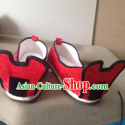 Chinese Traditional Shoes Beijing Opera Shoes Ancient Wedding Red Hanfu Shoes for Men