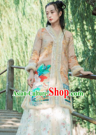 Chinese Traditional Costumes National Upper Outer Garment Silk Qipao Coat for Women
