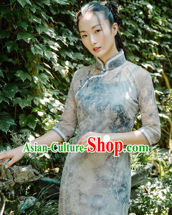 Chinese Traditional Costumes National Silk Qipao Dress Classical Cheongsam for Women Chinese Traditional Costumes National Silk Qipao Dress Classical Cheongsam for Women