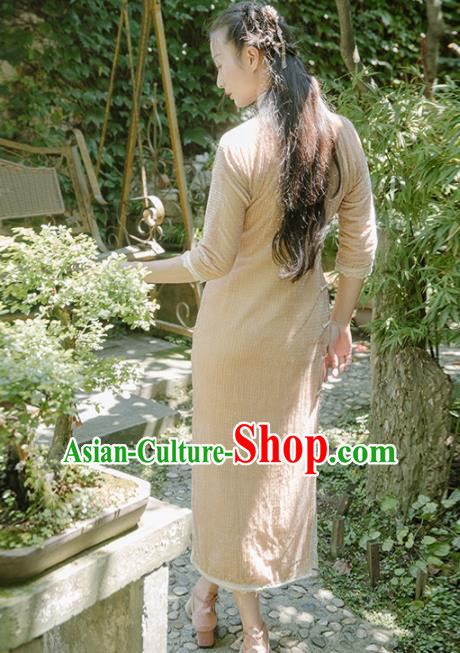 Chinese Traditional Costumes National Velvet Qipao Dress Classical Cheongsam for Women Chinese Traditional Costumes National Velvet Qipao Dress Classical Cheongsam for Women