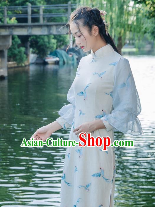 Chinese Traditional Costumes National Qipao Dress Wool Cheongsam for Women Chinese Traditional Costumes National Qipao Dress Wool Cheongsam for Women
