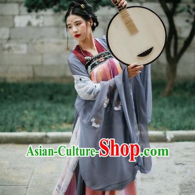 Chinese Tang Dynasty Imperial Concubine Historical Costumes Ancient Traditional Hanfu Dress Complete Set for Women