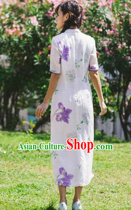 Chinese National Costumes Printing Qipao Dress Traditional Tang Suit Cheongsam for Women Chinese National Costumes Printing Qipao Dress Traditional Tang Suit Cheongsam for Women