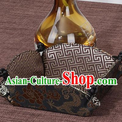 Chinese Traditional Household Accessories Classical Black Brocade Storage Box Candy Tray