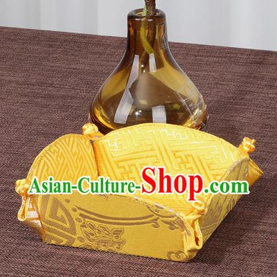 Chinese Traditional Household Accessories Classical Golden Brocade Storage Box Candy Tray
