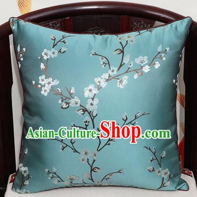 Chinese Classical Household Ornament Traditional Green Brocade Back Cushion Cover