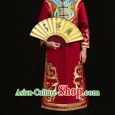 Chinese Traditional Wedding Clothing Ancient Bridegroom Embroidered Costumes for Men