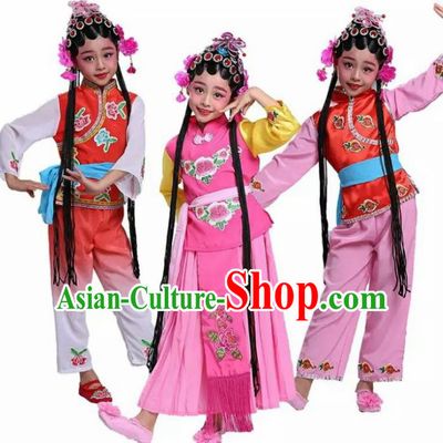 Chinese Traditional Folk Dance Costumes Ancient Beijing Opera Diva Clothing for Kids