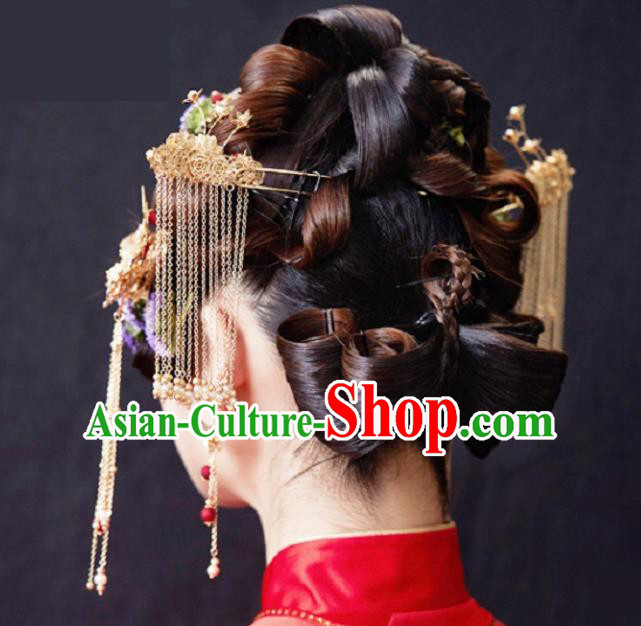 Chinese Traditional Wedding Hair Accessories Ancient Hairpins Complete Set for Women Chinese Traditional Wedding Hair Accessories Ancient Hairpins Complete Set for Women